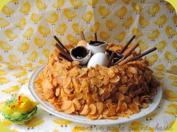 Nido con miele d'arancio e corn flakes